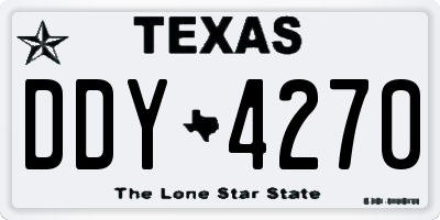 TX license plate DDY4270