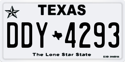 TX license plate DDY4293