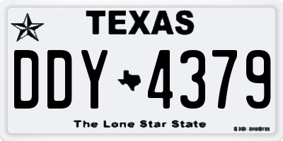 TX license plate DDY4379