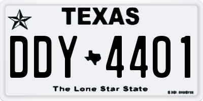 TX license plate DDY4401