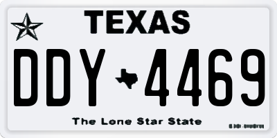 TX license plate DDY4469