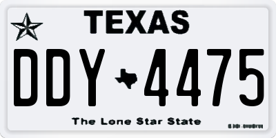 TX license plate DDY4475