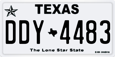 TX license plate DDY4483