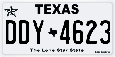 TX license plate DDY4623