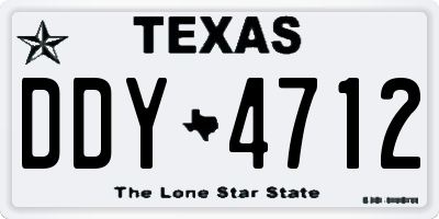 TX license plate DDY4712