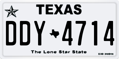 TX license plate DDY4714