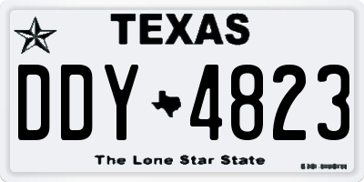 TX license plate DDY4823