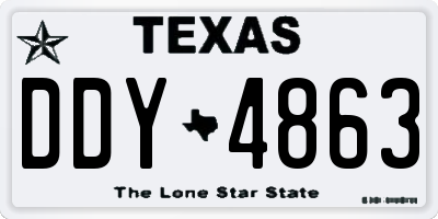 TX license plate DDY4863
