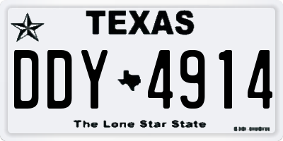 TX license plate DDY4914