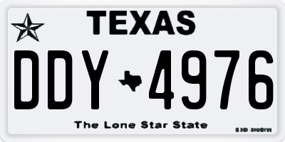 TX license plate DDY4976
