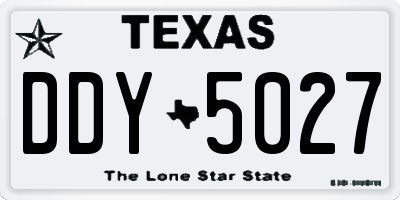 TX license plate DDY5027