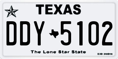 TX license plate DDY5102
