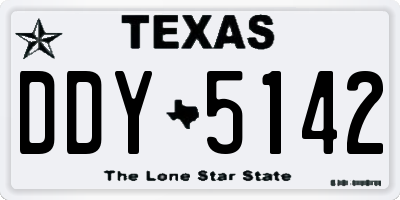 TX license plate DDY5142