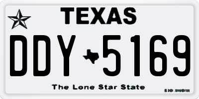 TX license plate DDY5169