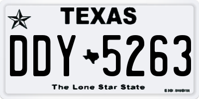 TX license plate DDY5263