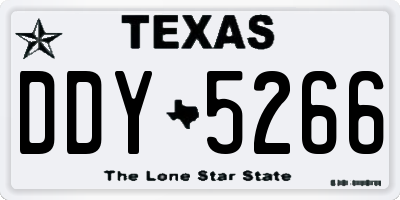TX license plate DDY5266