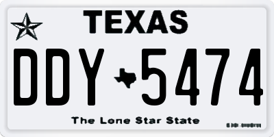 TX license plate DDY5474