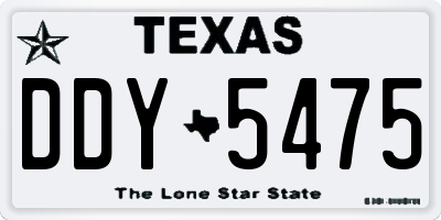 TX license plate DDY5475