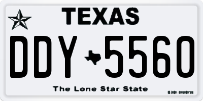 TX license plate DDY5560