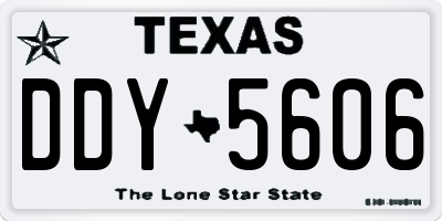 TX license plate DDY5606