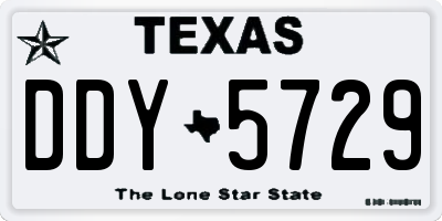 TX license plate DDY5729