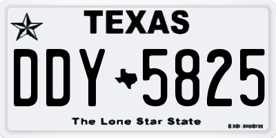 TX license plate DDY5825