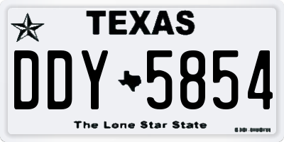 TX license plate DDY5854