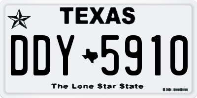 TX license plate DDY5910