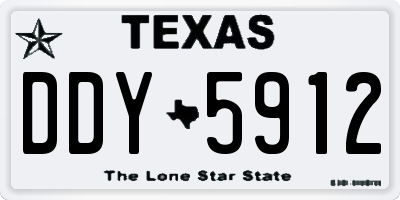 TX license plate DDY5912