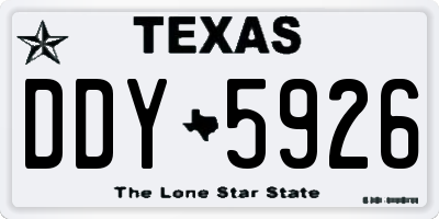 TX license plate DDY5926