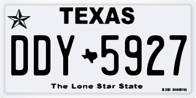 TX license plate DDY5927
