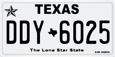 TX license plate DDY6025