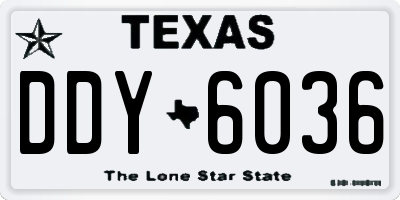 TX license plate DDY6036