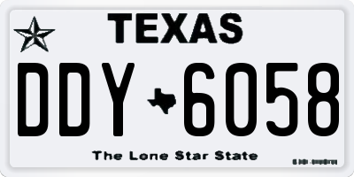 TX license plate DDY6058