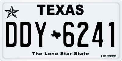 TX license plate DDY6241