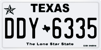 TX license plate DDY6335