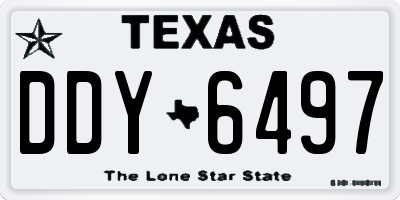 TX license plate DDY6497