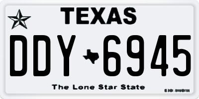 TX license plate DDY6945