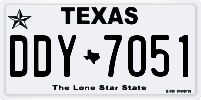 TX license plate DDY7051