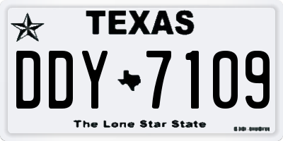 TX license plate DDY7109