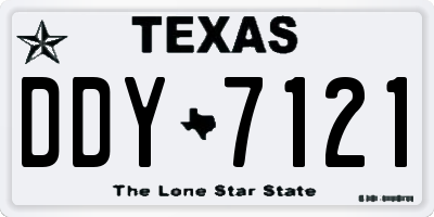 TX license plate DDY7121