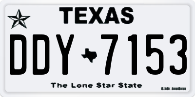 TX license plate DDY7153