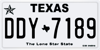TX license plate DDY7189