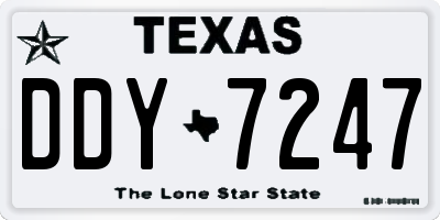 TX license plate DDY7247