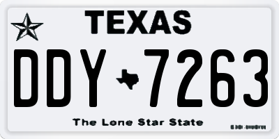 TX license plate DDY7263