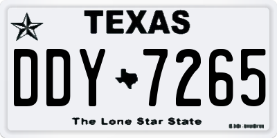TX license plate DDY7265