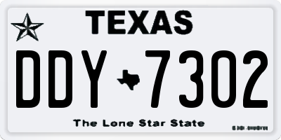 TX license plate DDY7302