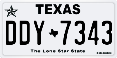 TX license plate DDY7343