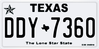 TX license plate DDY7360