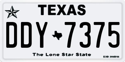 TX license plate DDY7375